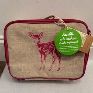 Soyoung deer canvas insulated lunch box bag NWT